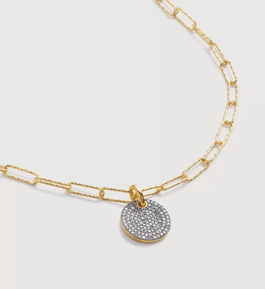 Monica Vinader Pendant Necklaces | Ava Disc Textured Chain Necklace