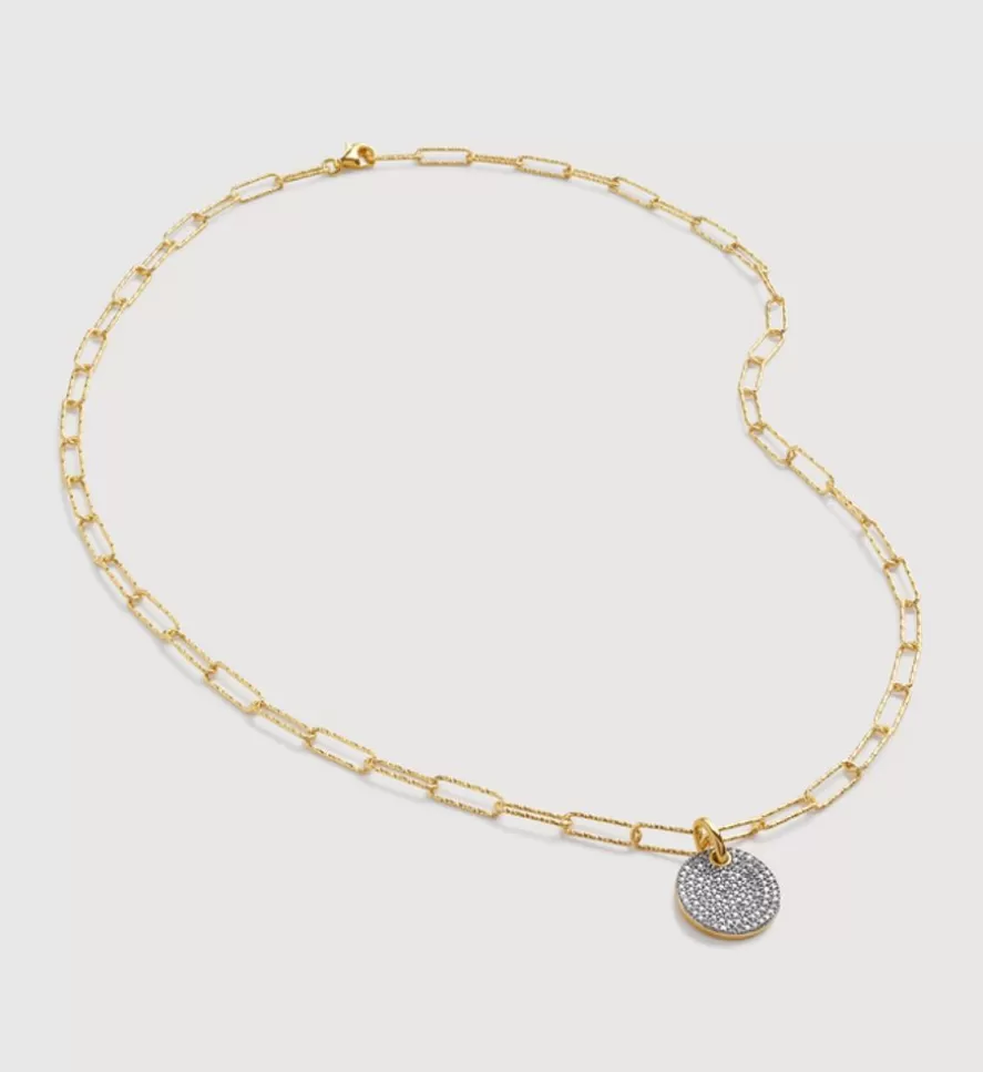 Monica Vinader Pendant Necklaces | Ava Disc Textured Chain Necklace