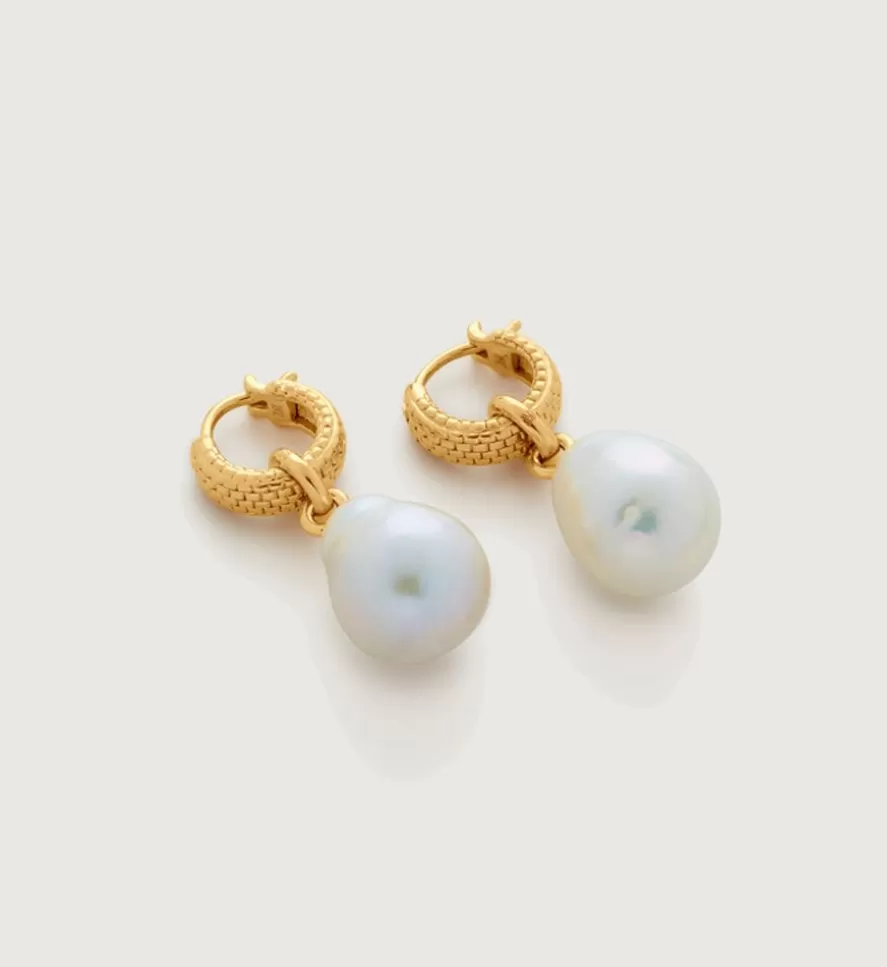 Monica Vinader Huggies | Baroque Pearl Heirloom Huggie Earrings