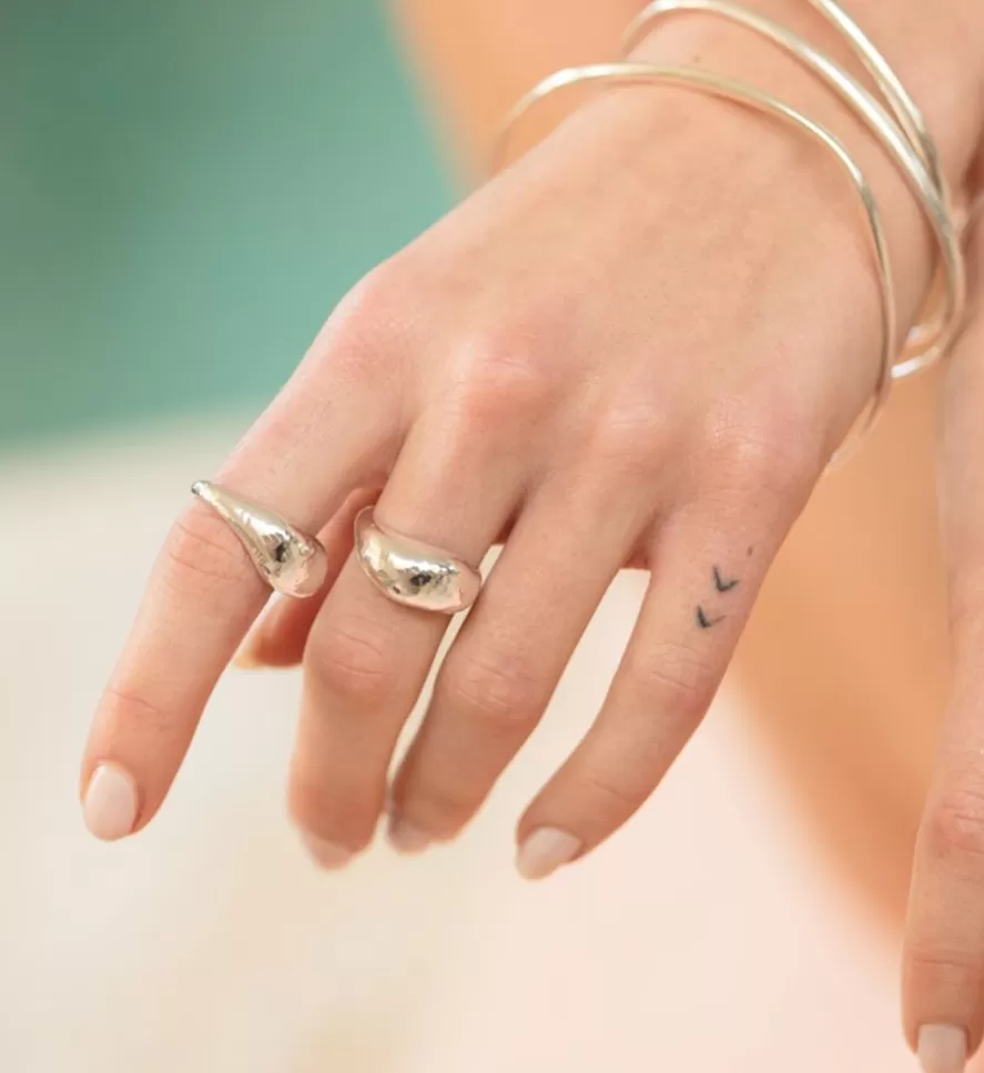 Monica Vinader Chunky Rings | Deia Domed Ring Stack