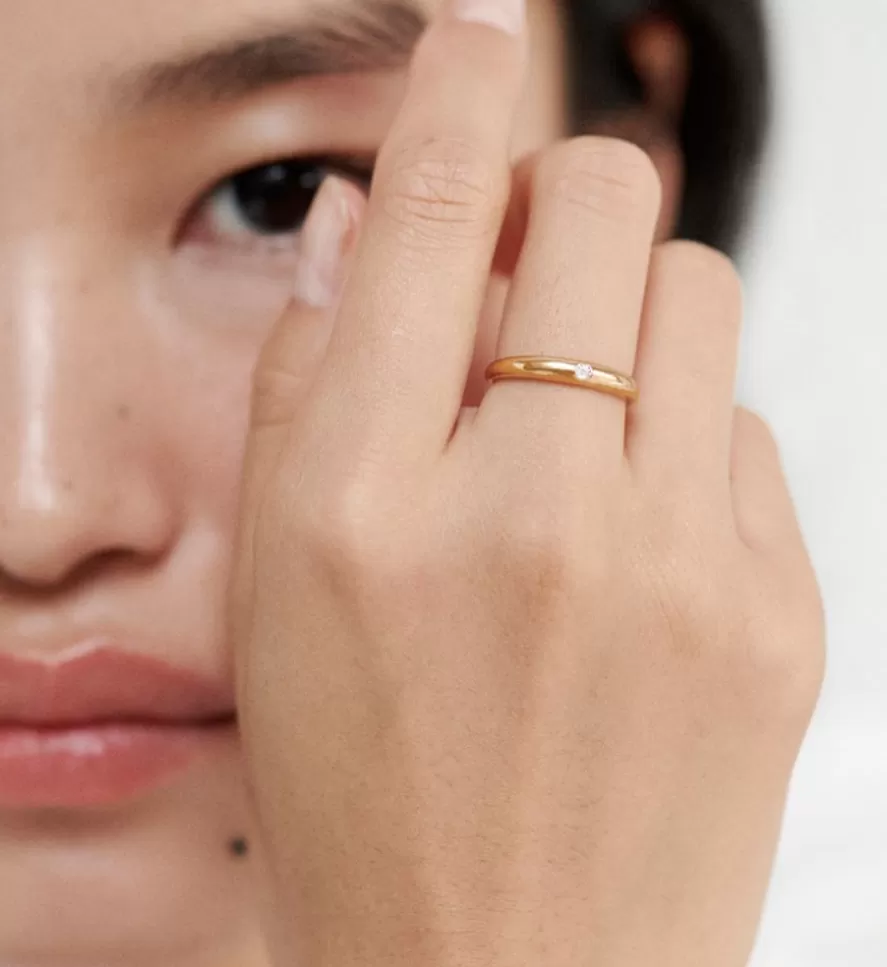 Monica Vinader Stacking Rings | Deia Mini Diamond Ring