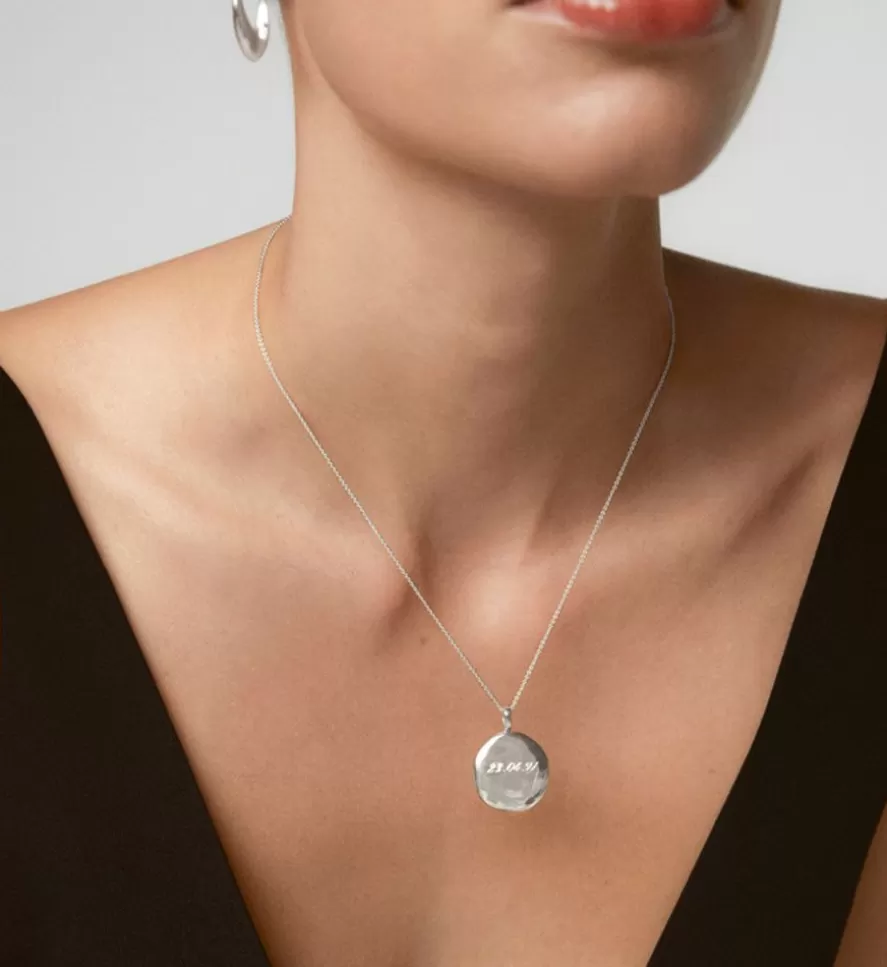 Monica Vinader Layered Necklaces | Deia Round Pebble Locket Fine Chain Necklace