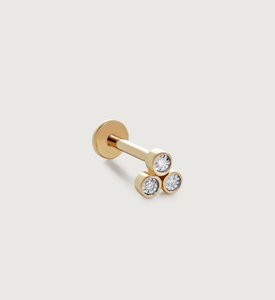 Monica Vinader Single Earrings | Diamond Cluster Single Labret Piercing Earring