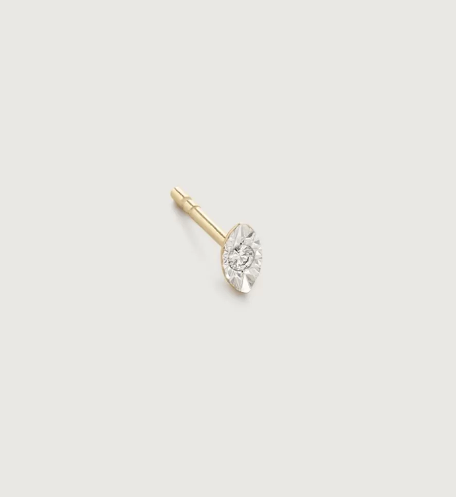 Monica Vinader Single Earrings | Diamond Marquise Single Stud Earring