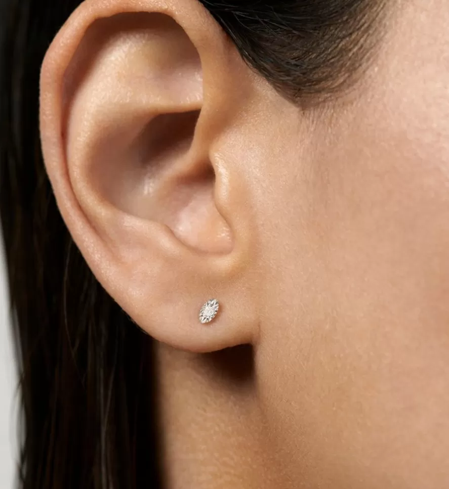 Monica Vinader Single Earrings | Diamond Marquise Single Stud Earring