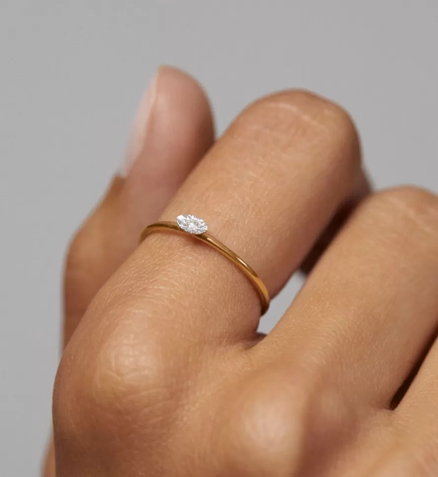 Monica Vinader Dainty Rings | Diamond Marquise Stacking Ring