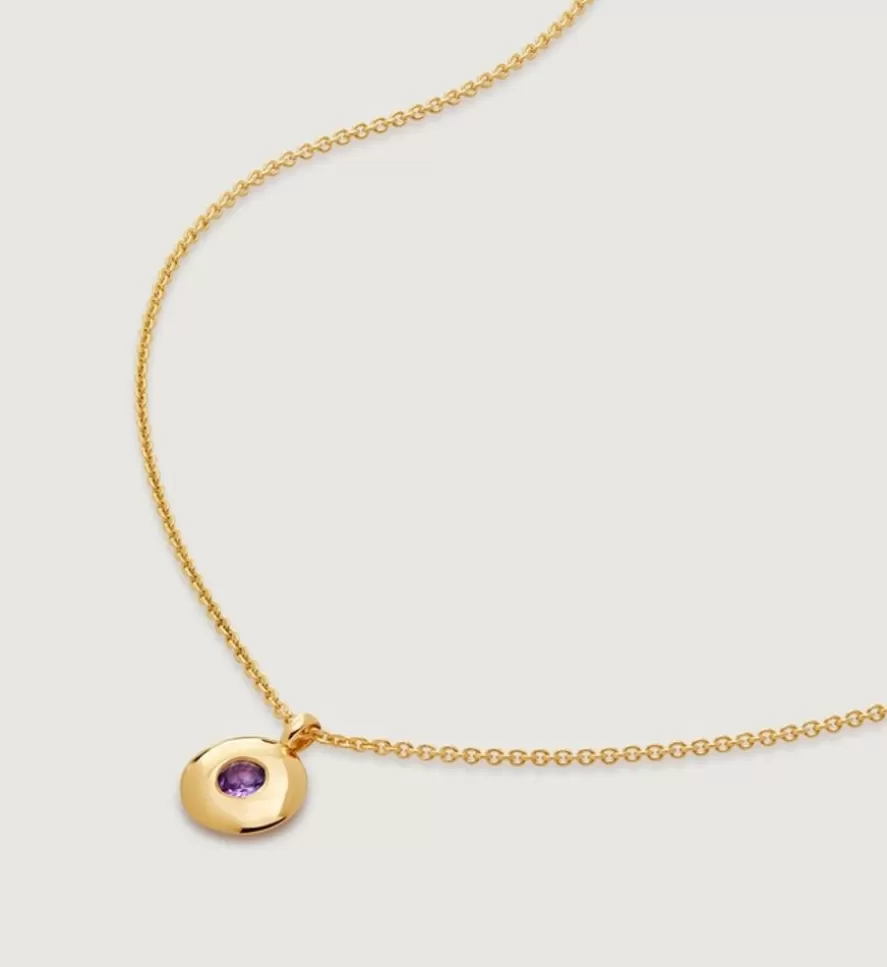 Monica Vinader Birthstone Necklaces | February Birthstone Necklace Adjustable 41-46Cm/16-18'