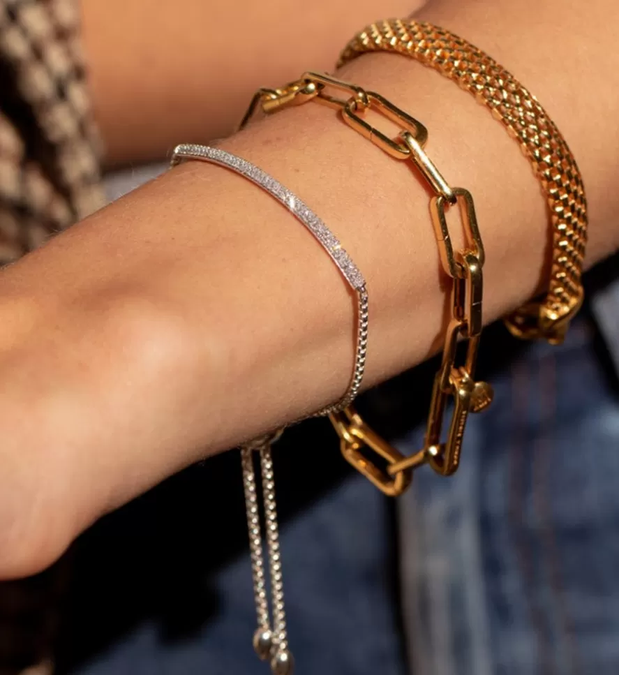 Monica Vinader Chain Bracelets | Fiji Diamond Mini Bar Bracelet