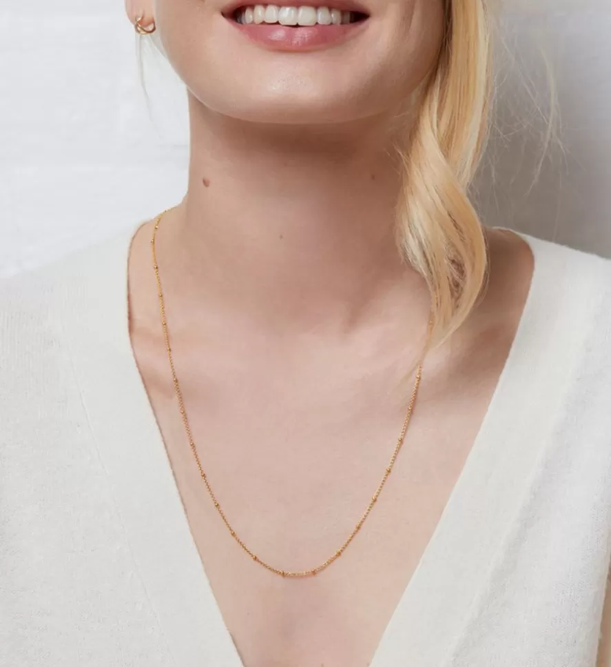 Monica Vinader Chain Necklaces | Fine Beaded Chain Necklace Adjustable 53-61Cm/21-24'