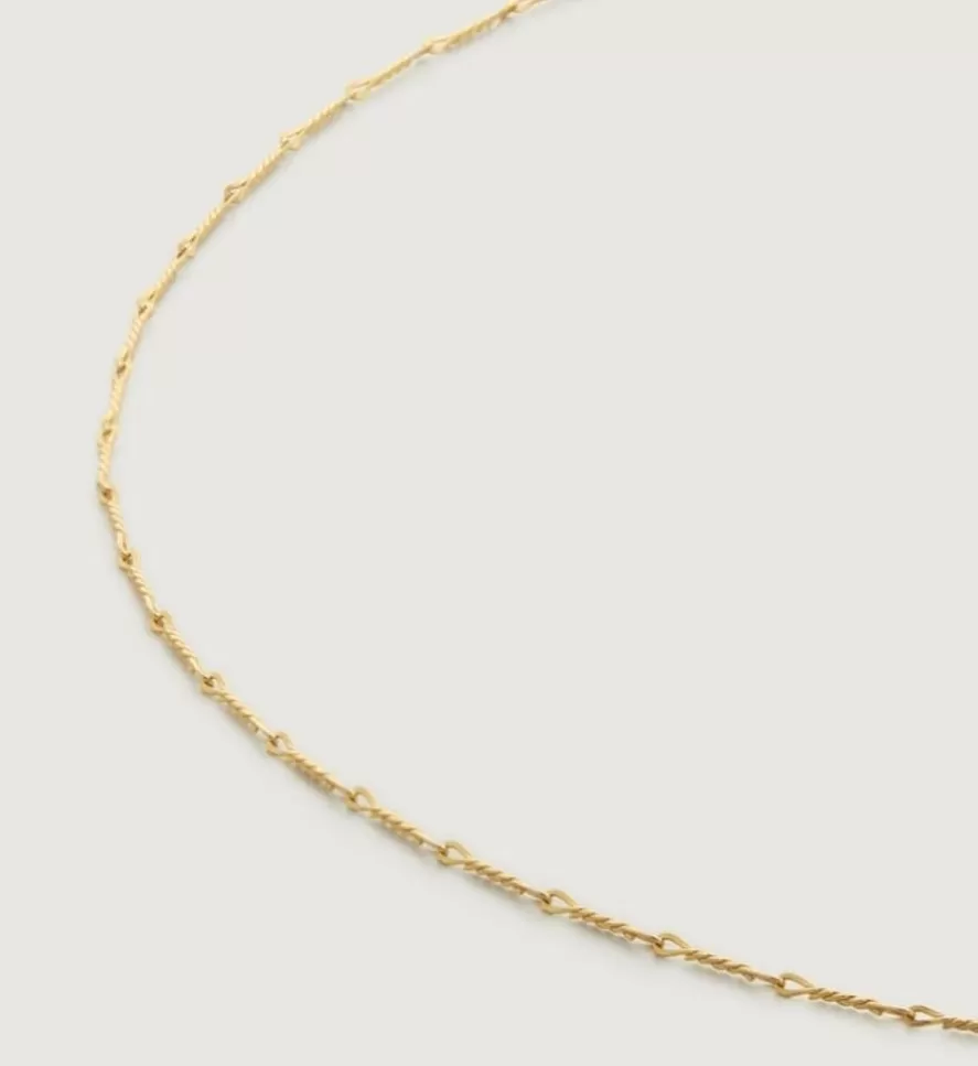 Monica Vinader Chain Necklaces | Fine Twist Choker Necklace Adjustable 38-43Cm/15-17'