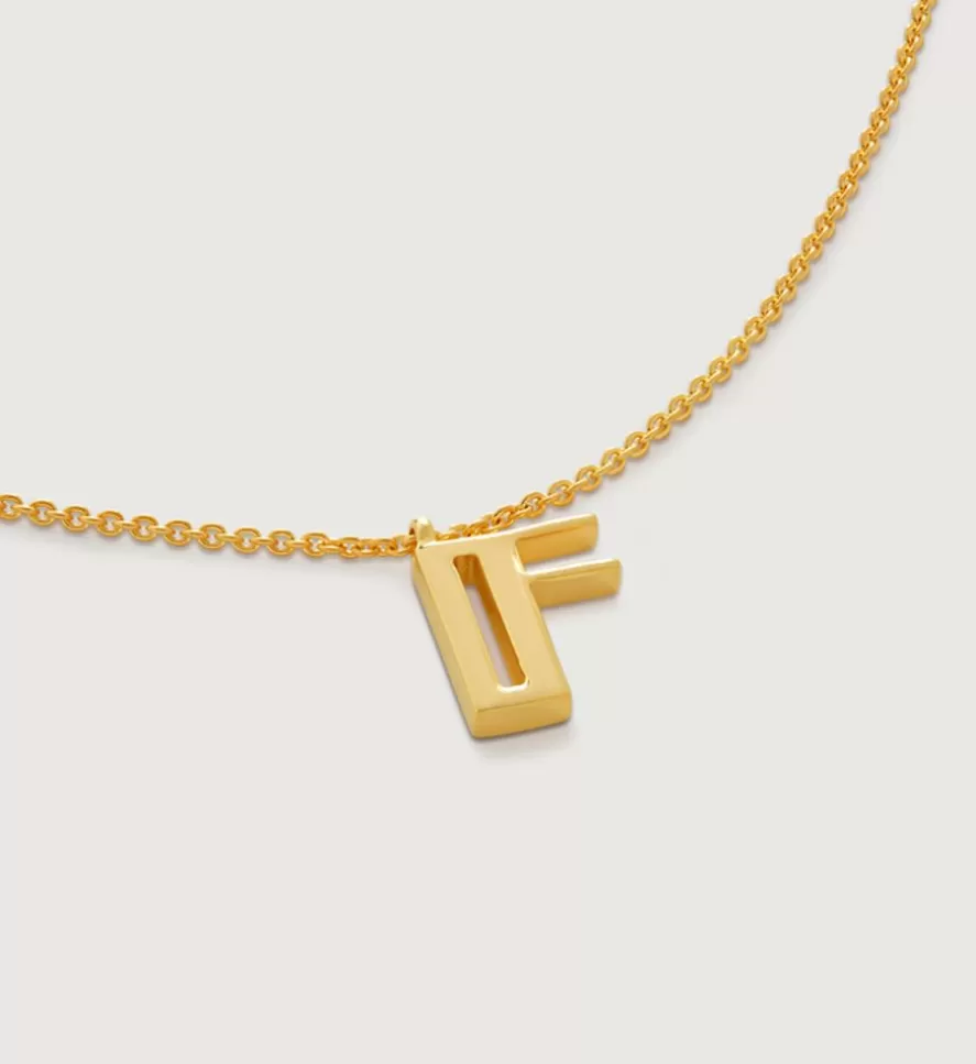 Monica Vinader Pendant Necklaces | Initial F Necklace Adjustable 41-46Cm/16-18'