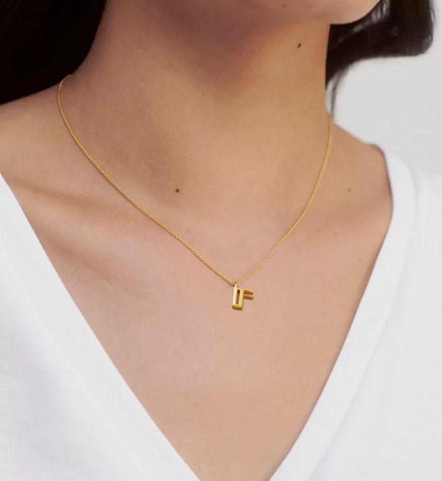 Monica Vinader Pendant Necklaces | Initial F Necklace Adjustable 41-46Cm/16-18'