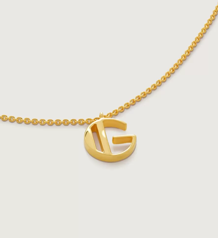 Monica Vinader Pendant Necklaces | Initial G Necklace Adjustable 41-46Cm/16-18'