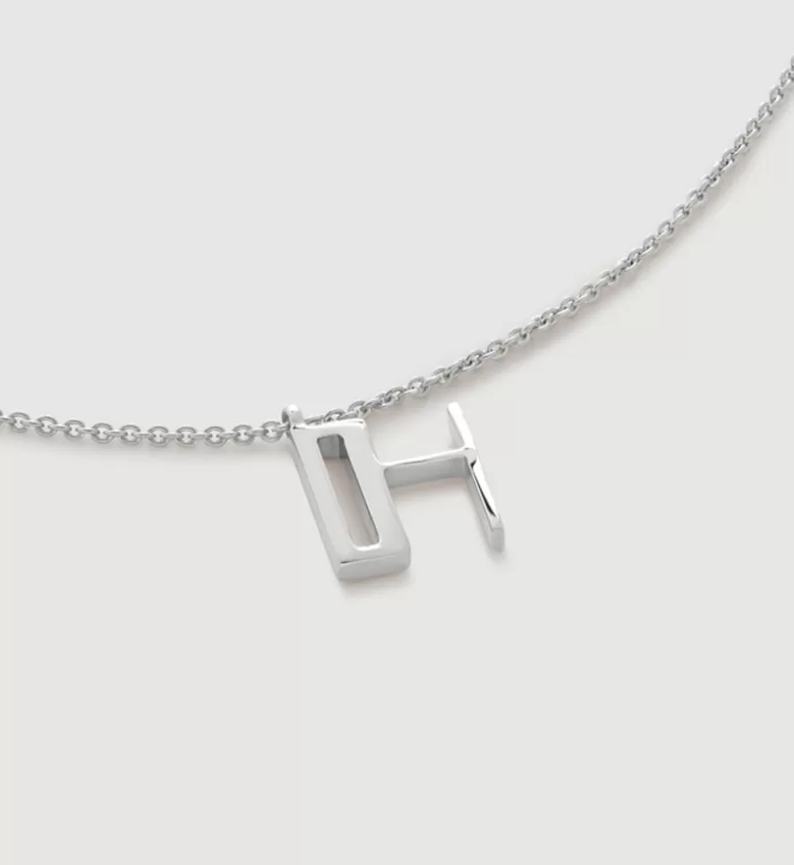 Monica Vinader Pendant Necklaces | Initial H Necklace Adjustable 41-46Cm/16-18'