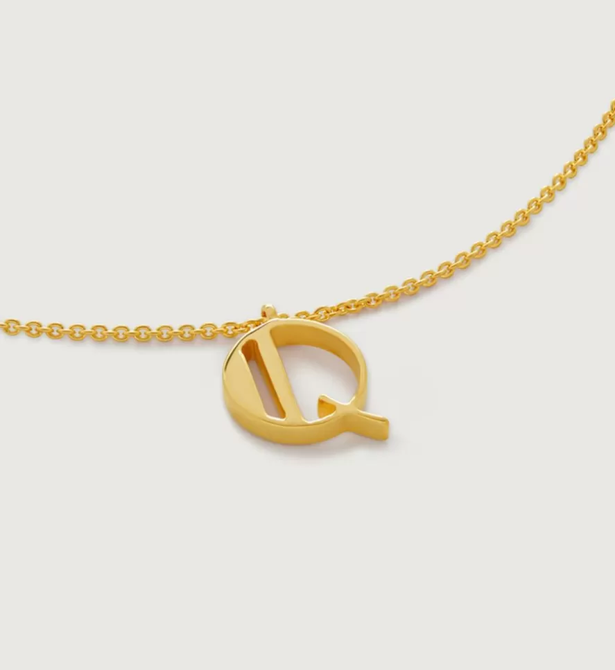 Monica Vinader Pendant Necklaces | Initial Q Necklace Adjustable 41-46Cm/16-18'