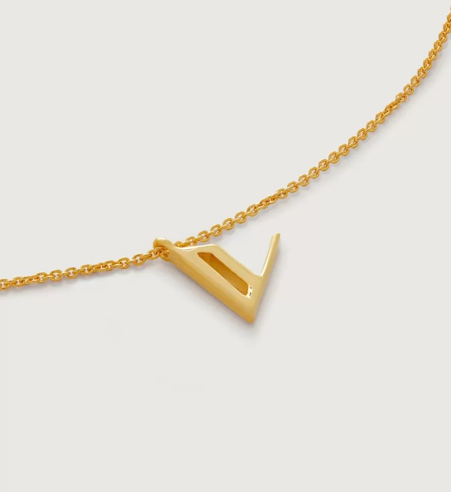 Monica Vinader Pendant Necklaces | Initial V Necklace Adjustable 41-46Cm/16-18'