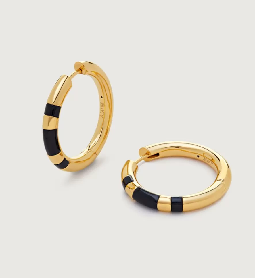 Monica Vinader Hoops | Kate Young Gemstone Striped Medium Hoop Earrings