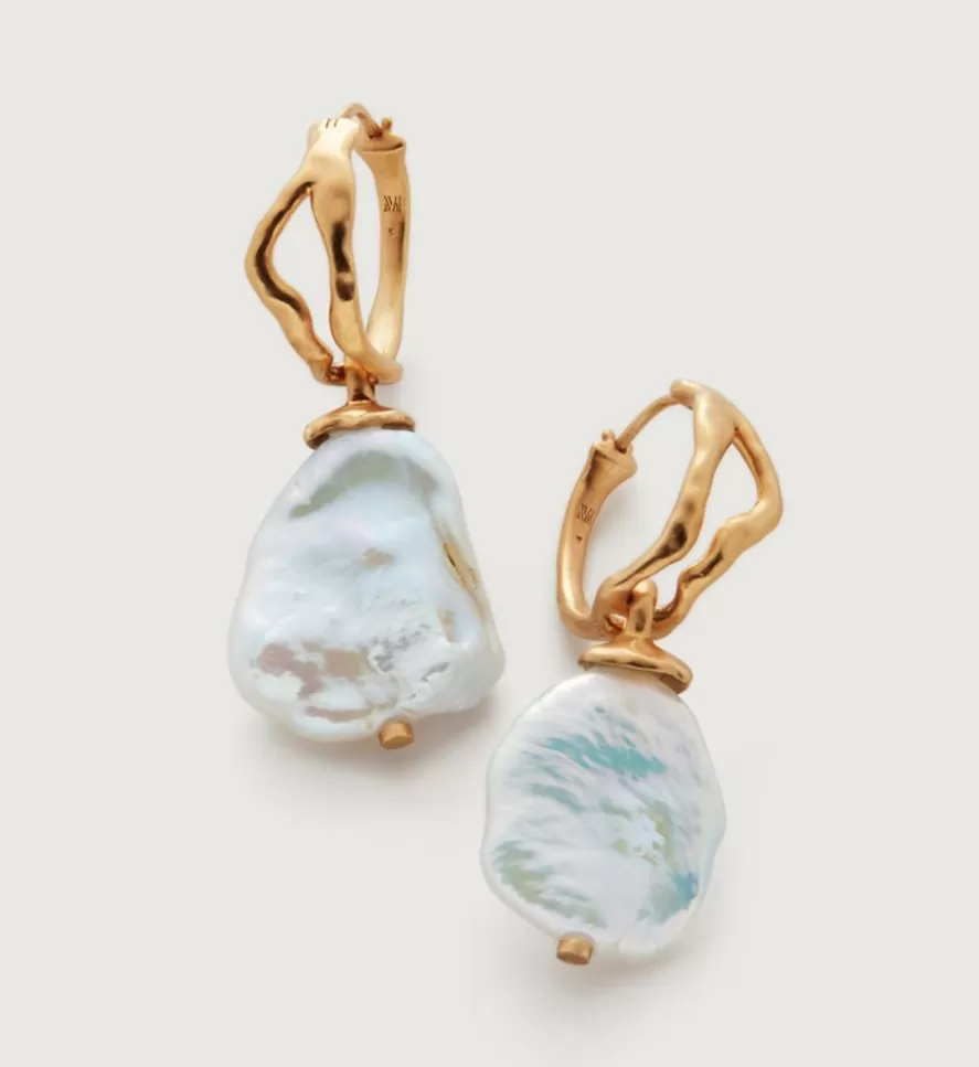 Monica Vinader Earring Charms | Keshi Pearl Large Hoop Earrings