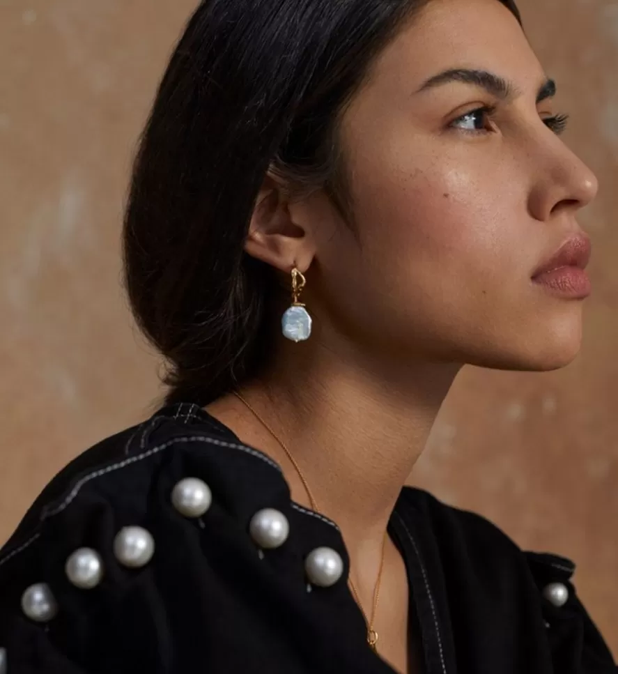 Monica Vinader Earring Charms | Keshi Pearl Large Hoop Earrings