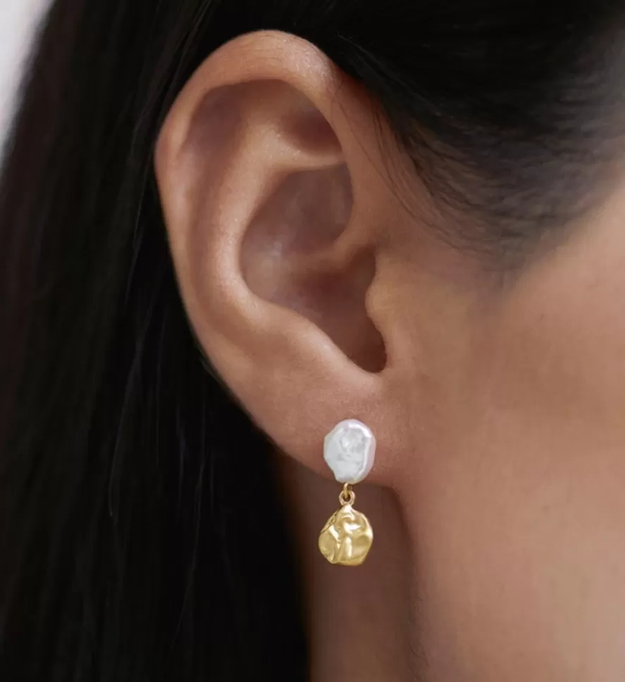 Monica Vinader Drop Earrings | Keshi Pearl Stud Drop Earrings