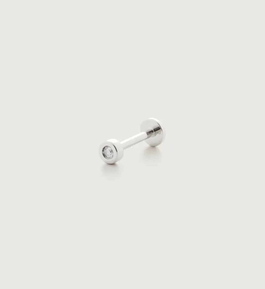 Monica Vinader Single Earrings | Linear Diamond Single Labret Piercing Earring