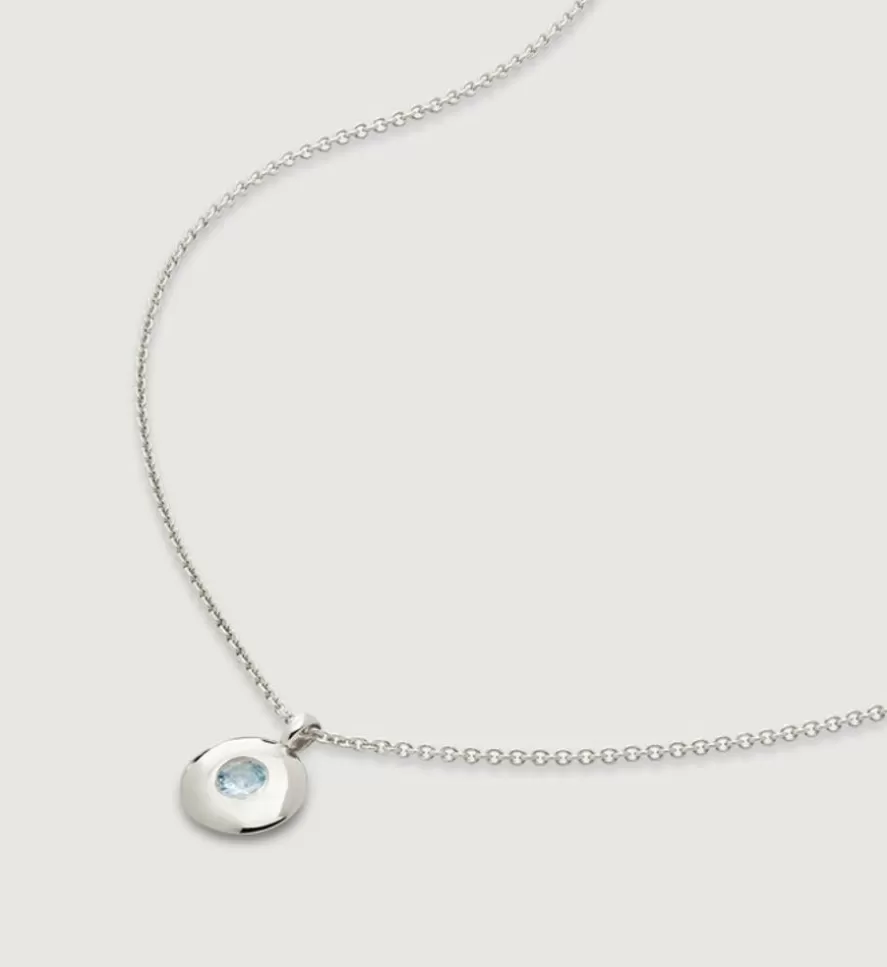 Monica Vinader Birthstone Necklaces | March Birthstone Necklace Adjustable 41-46Cm/16-18'