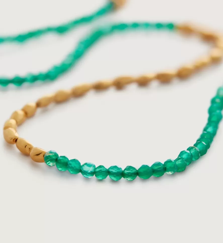 Monica Vinader Beaded Necklaces | Mini Nugget Gemstone Beaded Necklace Adjustable 41-46Cm/16-18'