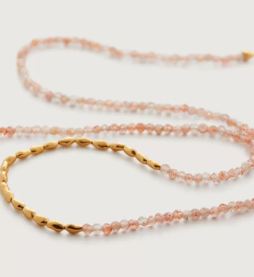 Monica Vinader Beaded Necklaces | Mini Nugget Gemstone Beaded Necklace Adjustable 41-46Cm/16-18'