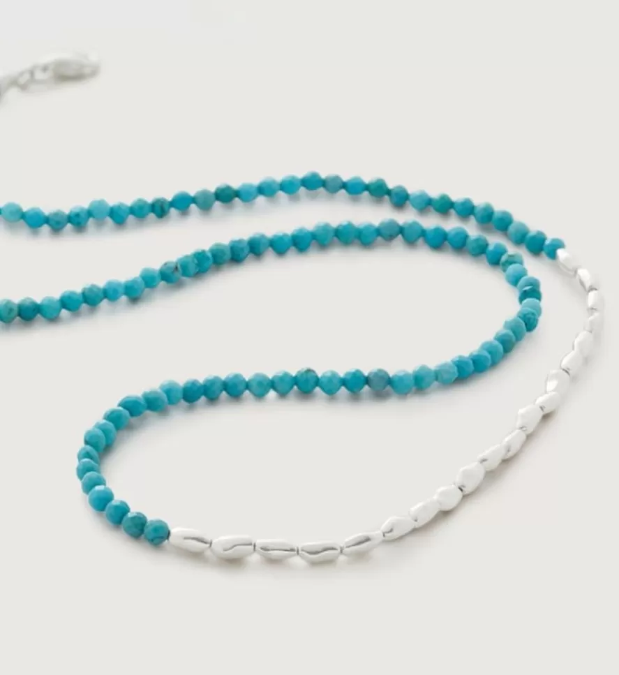 Monica Vinader Beaded Necklaces | Mini Nugget Gemstone Beaded Necklace Adjustable 41-46Cm/16-18'