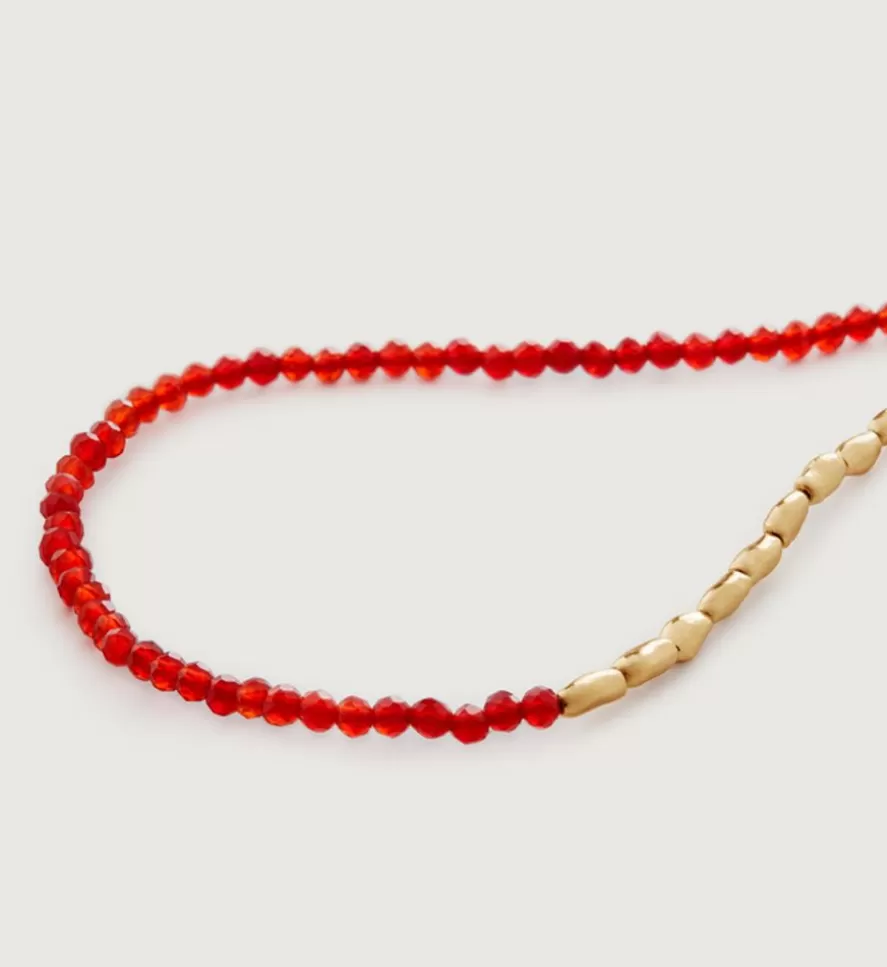 Monica Vinader Beaded Necklaces | Mini Nugget Gemstone Beaded Necklace Adjustable 41-46Cm/16-18'