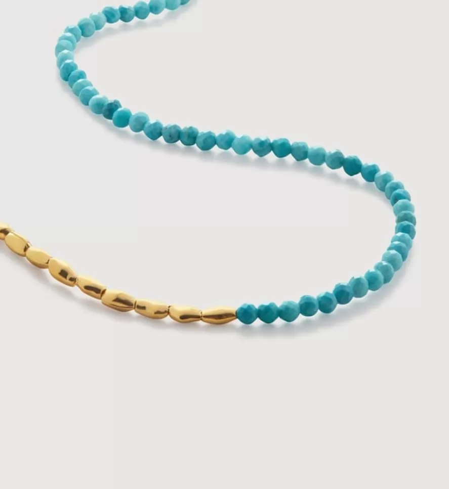 Monica Vinader Beaded Necklaces | Mini Nugget Gemstone Beaded Necklace Adjustable 41-46Cm/16-18'