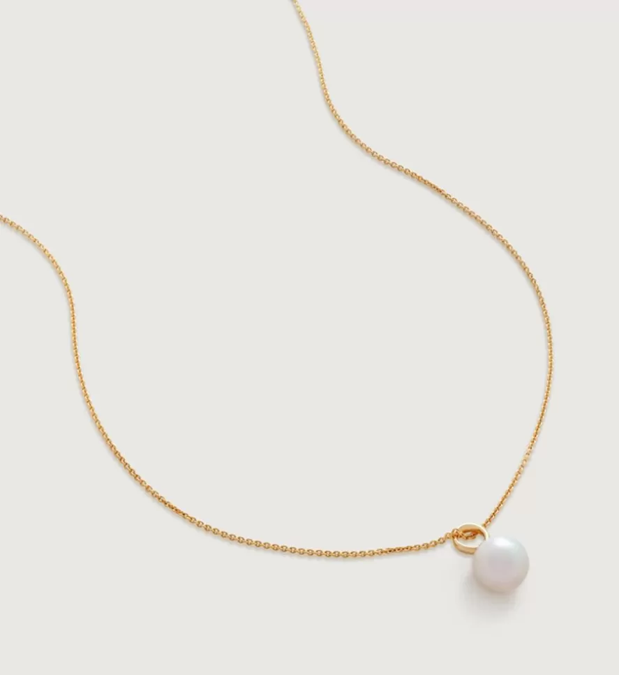 Monica Vinader Earring Charms | Nura Round Pearl Fine Chain Necklace