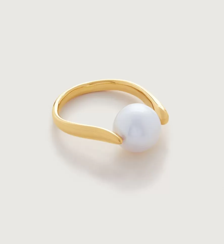 Monica Vinader Chunky Rings | Nura Round Pearl Ring