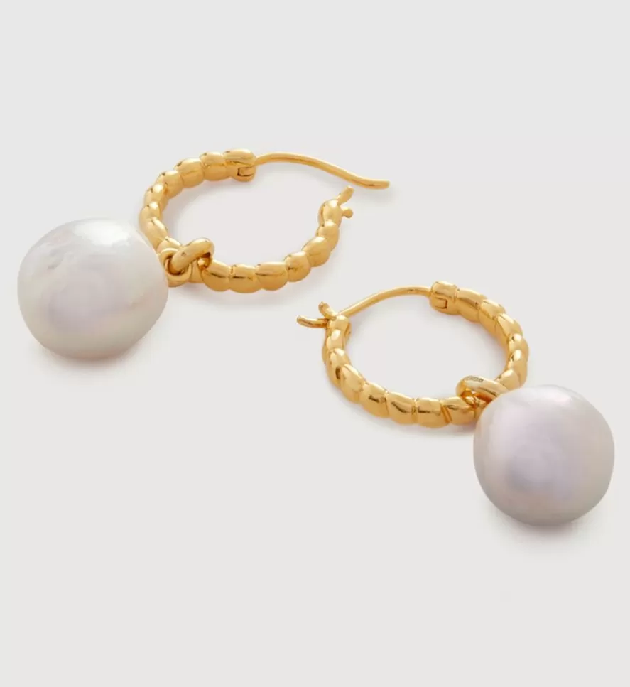 Monica Vinader Hoops | Nura Teardrop Baroque Pearl Small Hoop Earrings