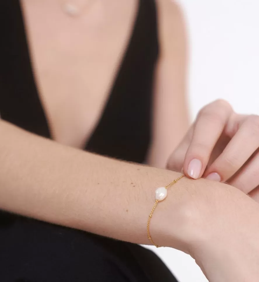 Monica Vinader Chain Bracelets | Nura Tiny Keshi Pearl Bracelet