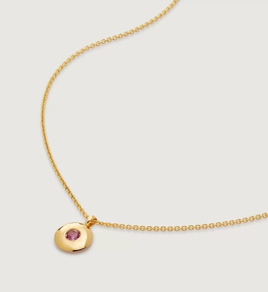 Monica Vinader Birthstone Necklaces | October Birthstone Necklace Adjustable 41-46Cm/16-18'