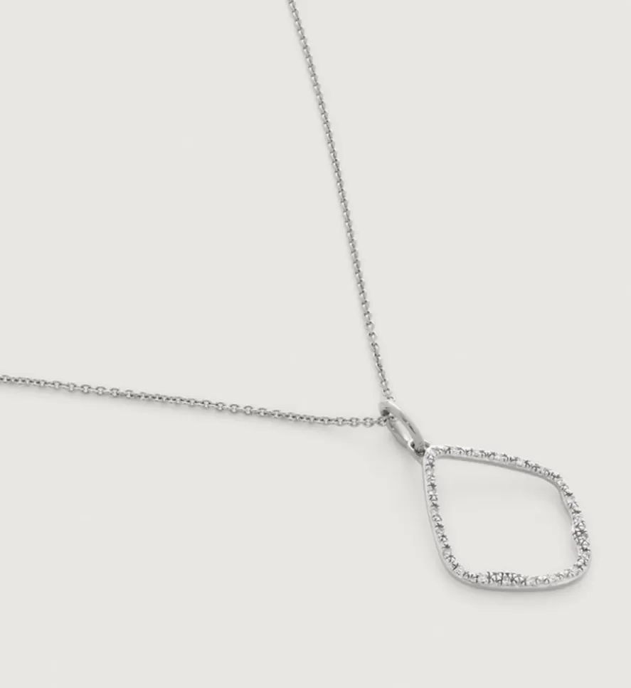 Monica Vinader Layered Necklaces | Riva Diamond Pendant Charm Necklace