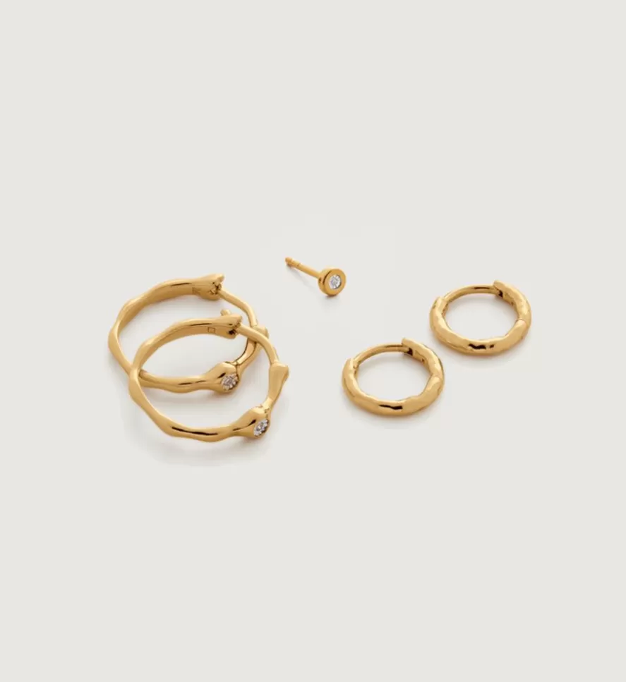 Monica Vinader Hoops | Siren And Linear Diamond Ear Stack