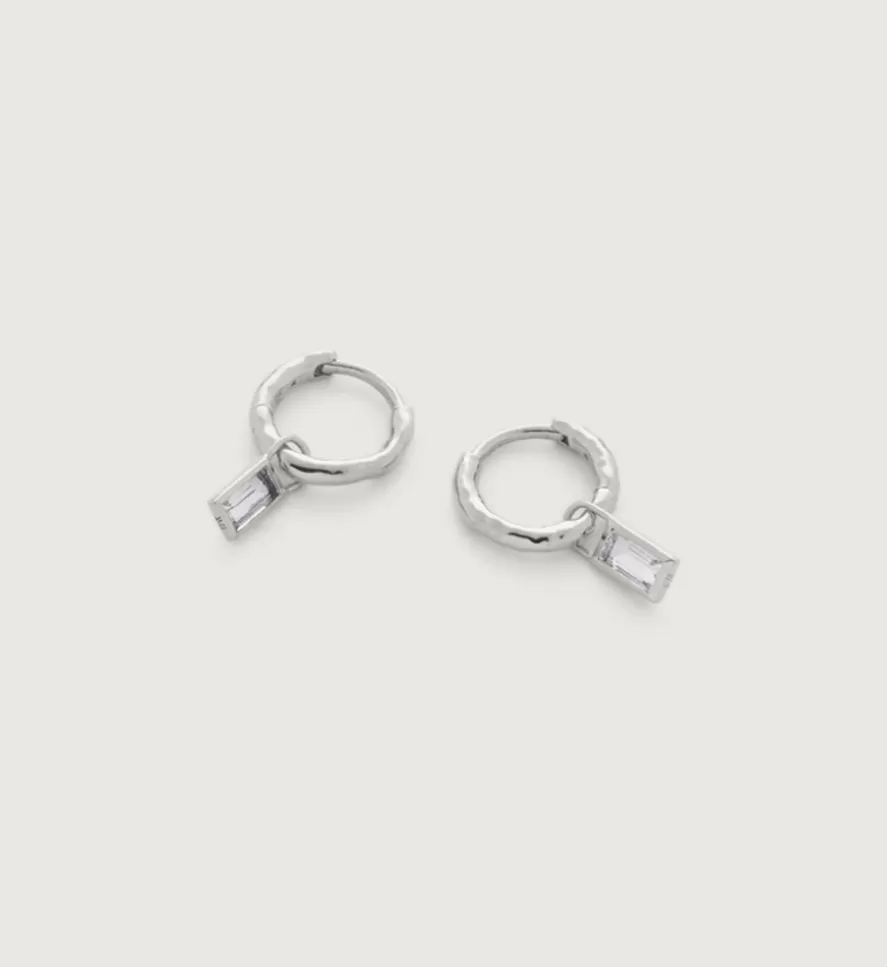 Monica Vinader Earring Charms | Siren Muse Rock Crystal Baguette Charm Mini Huggie Earrings