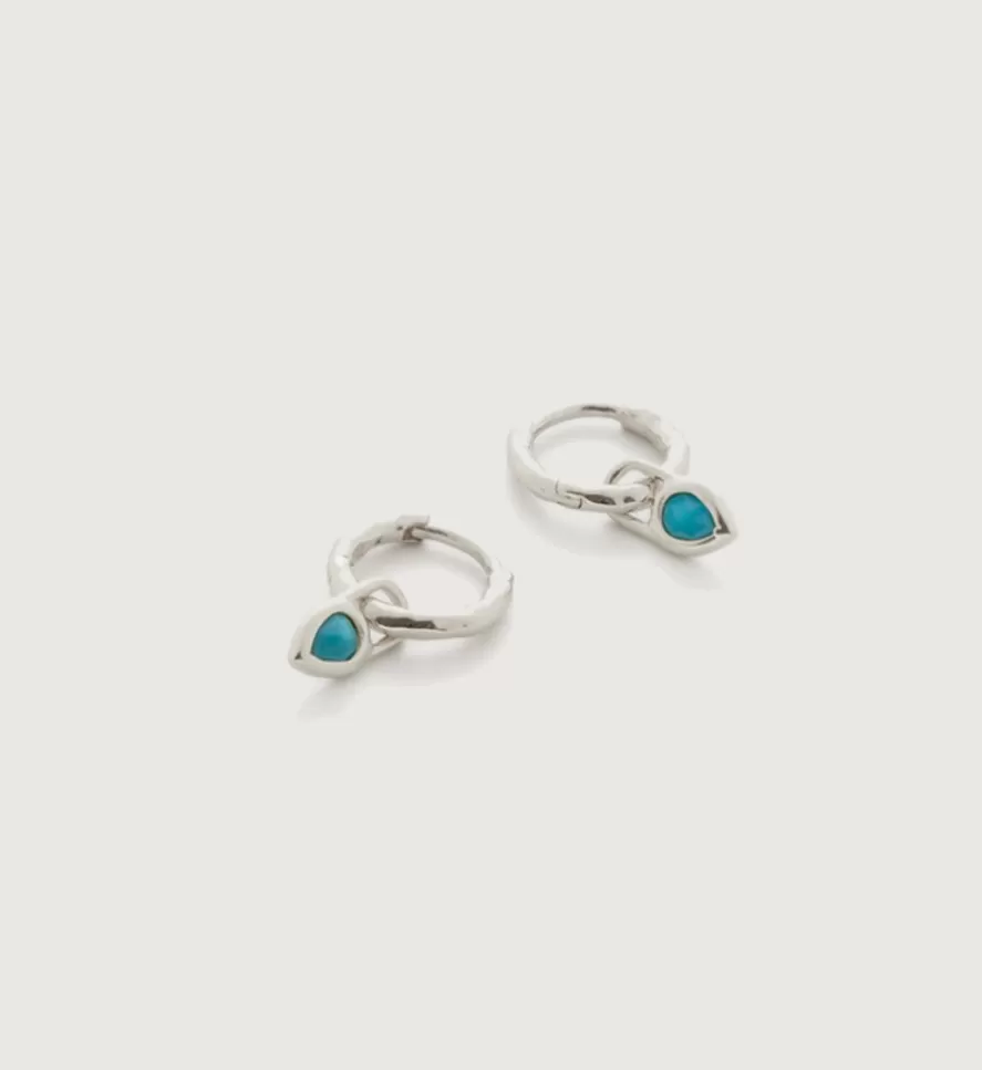 Monica Vinader Huggies | Siren Muse Turquoise Teardrop Gemstone Mini Huggie Earrings