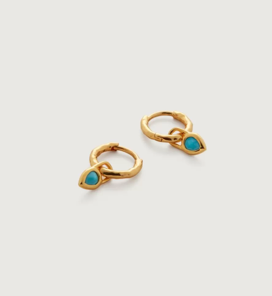 Monica Vinader Earring Charms | Siren Muse Turquoise Teardrop Gemstone Mini Huggie Earrings