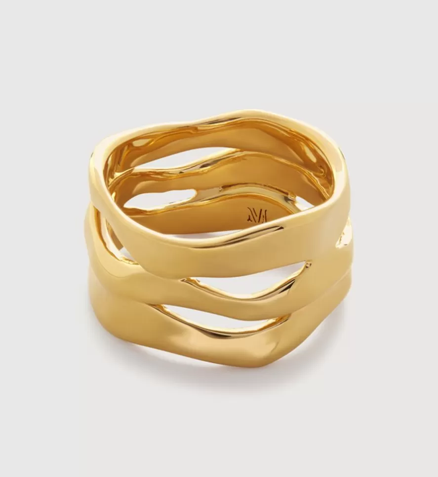 Monica Vinader Stacking Rings | The Wave Triple Band Ring