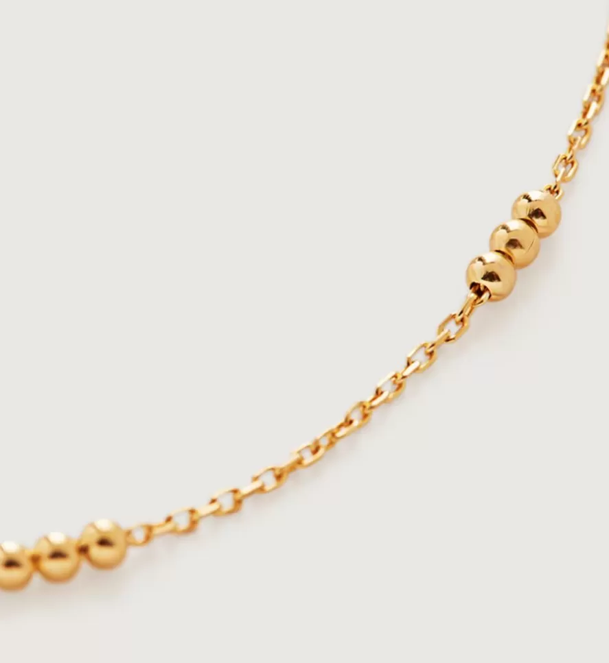 Monica Vinader Chain Necklaces | Triple Beaded Chain Necklace Adjustable 46Cm-50Cm/18-20'