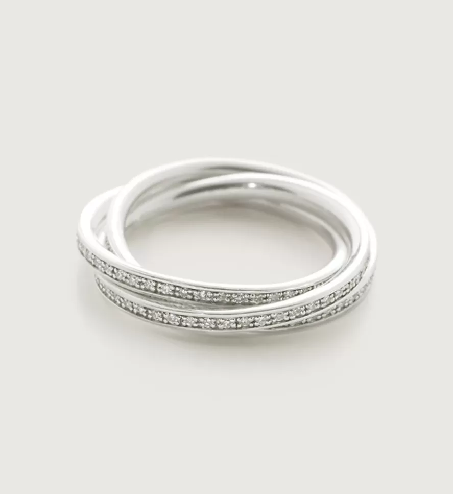 Monica Vinader Dainty Rings | Triple Rolling Diamond Ring